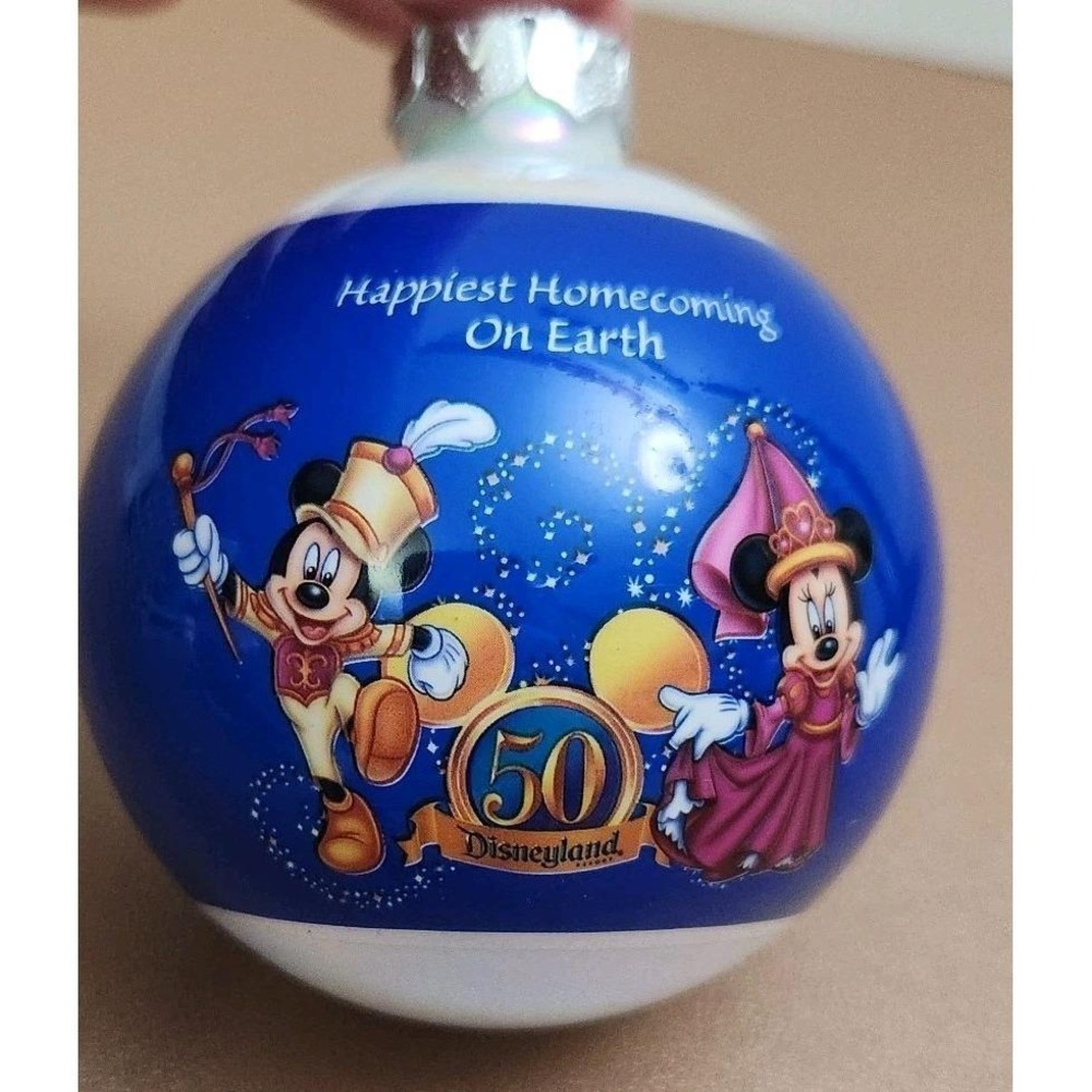 DISNEYLAND 50th Anniversary Collectible Glass Ball Ornament 2005